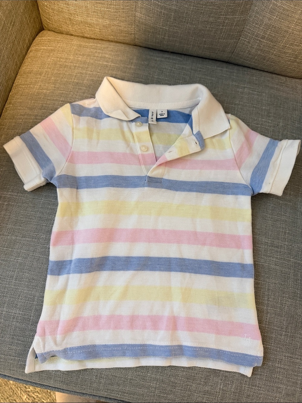 Janie and Jack Pastel Stripe Polo - Blue, Pink, Yellow